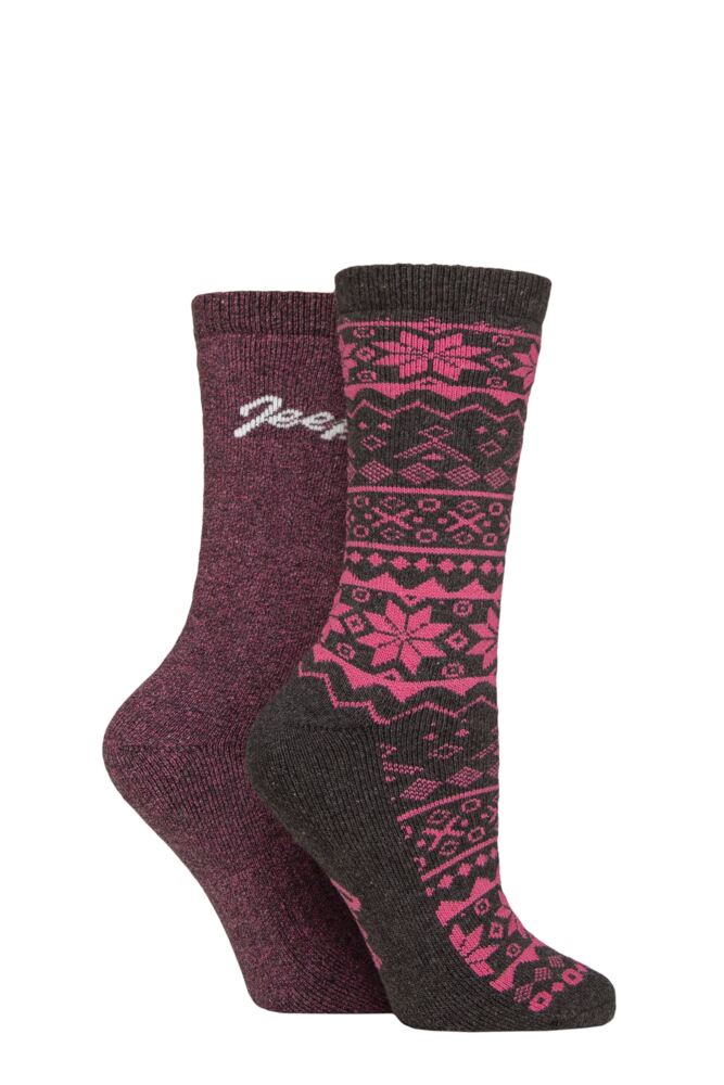Sockshop JeepWomens Cotton Blend Boot Socks 2-Pair