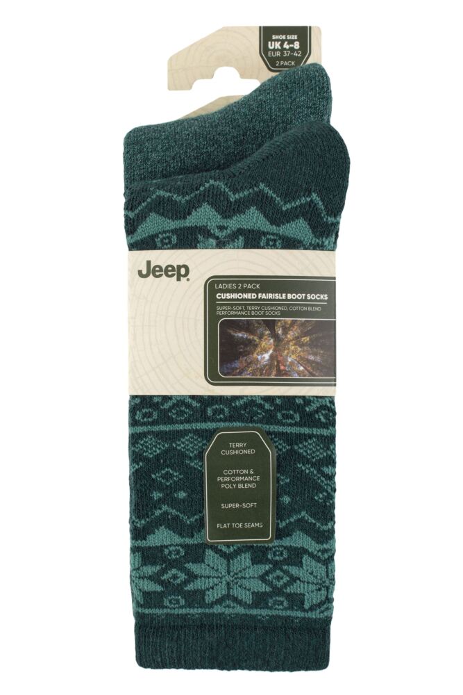 sockshop JeepWomens Cotton Blend Boot Socks 2-Pair