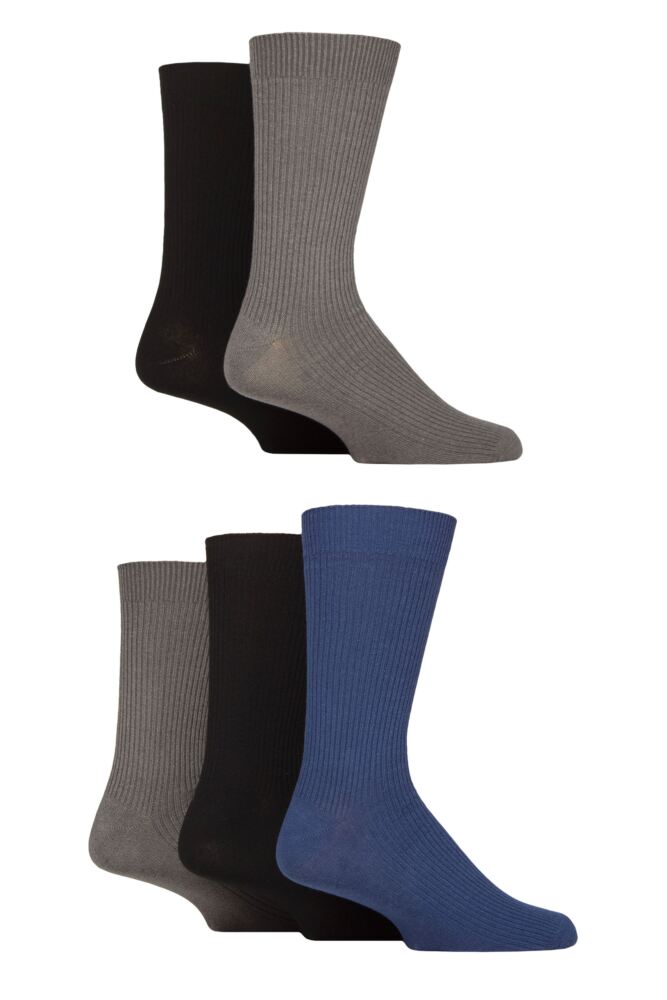 Sockshop Jeff BanksMens Cotton Crew Socks 5-Pair