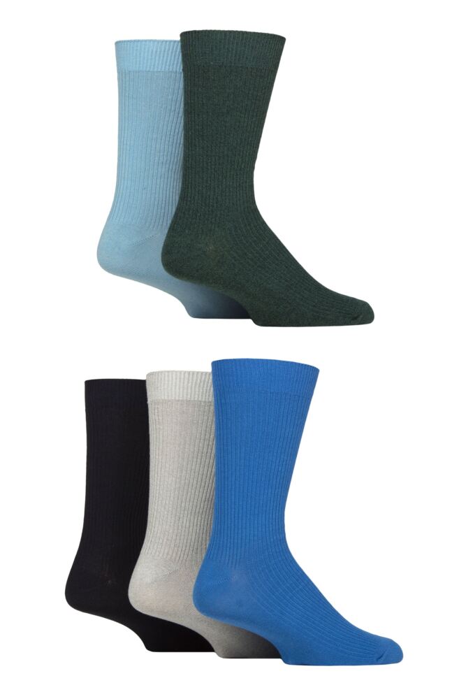 Sockshop Jeff BanksMens Cotton Crew Socks 5-Pair