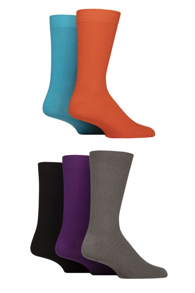 Sockshop Jeff BanksMens Cotton Crew Socks 5-Pair