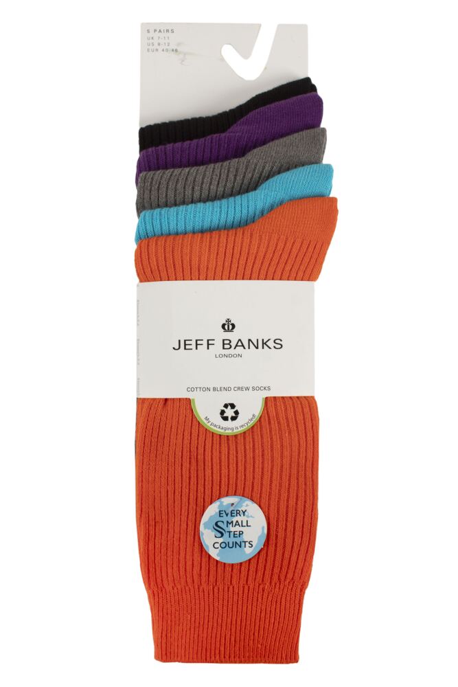 Sockshop Jeff BanksMens Cotton Crew Socks 5-Pair