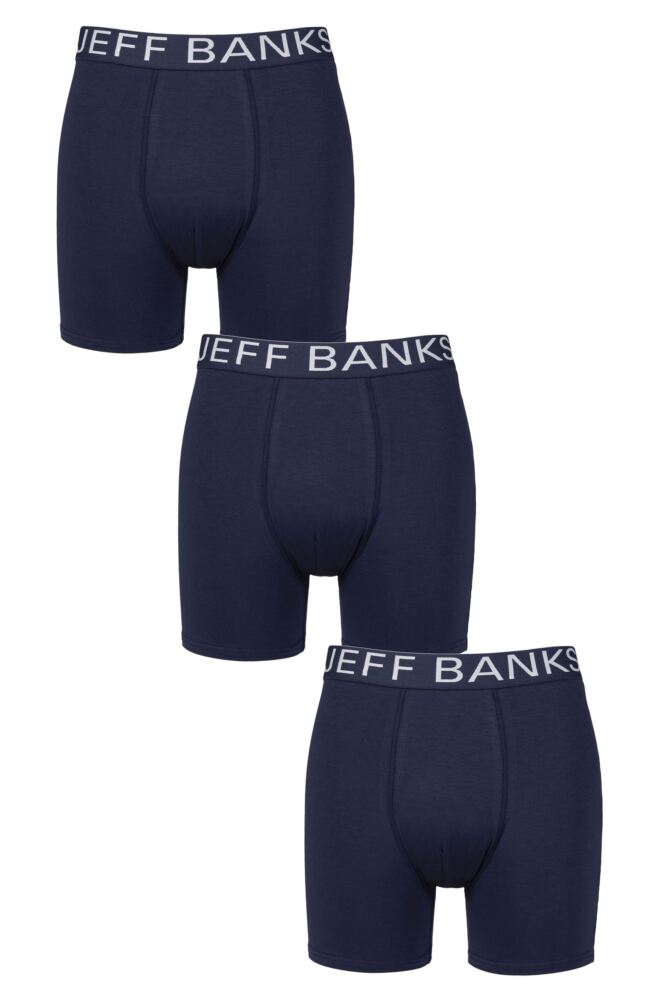 Sockshop Jeff BanksMens Plain Bamboo Trunks – 3 Pack
