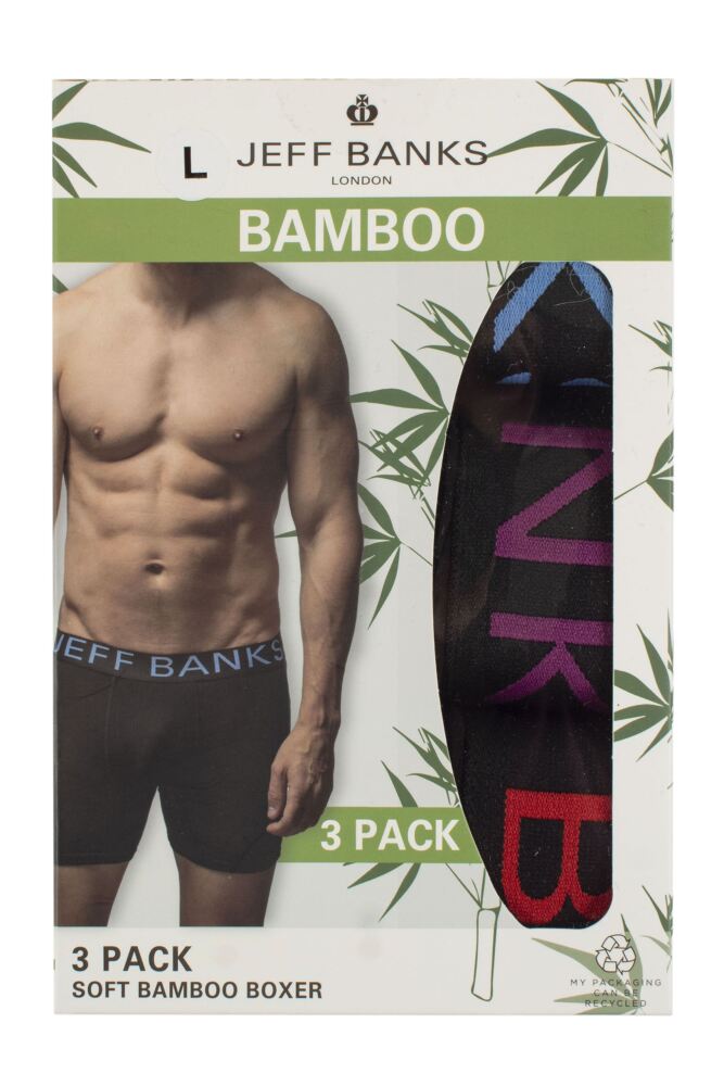 sockshop Jeff BanksMens Plain Bamboo Trunks – 3 Pack