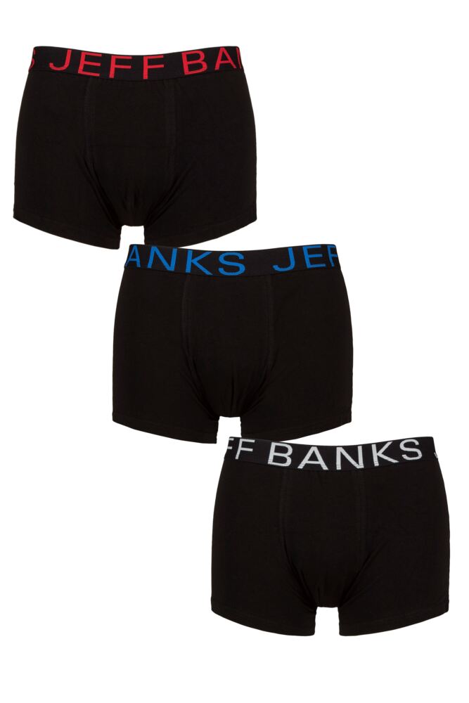 Sockshop Jeff BanksMens Plain Cotton Trunks 3-Pack