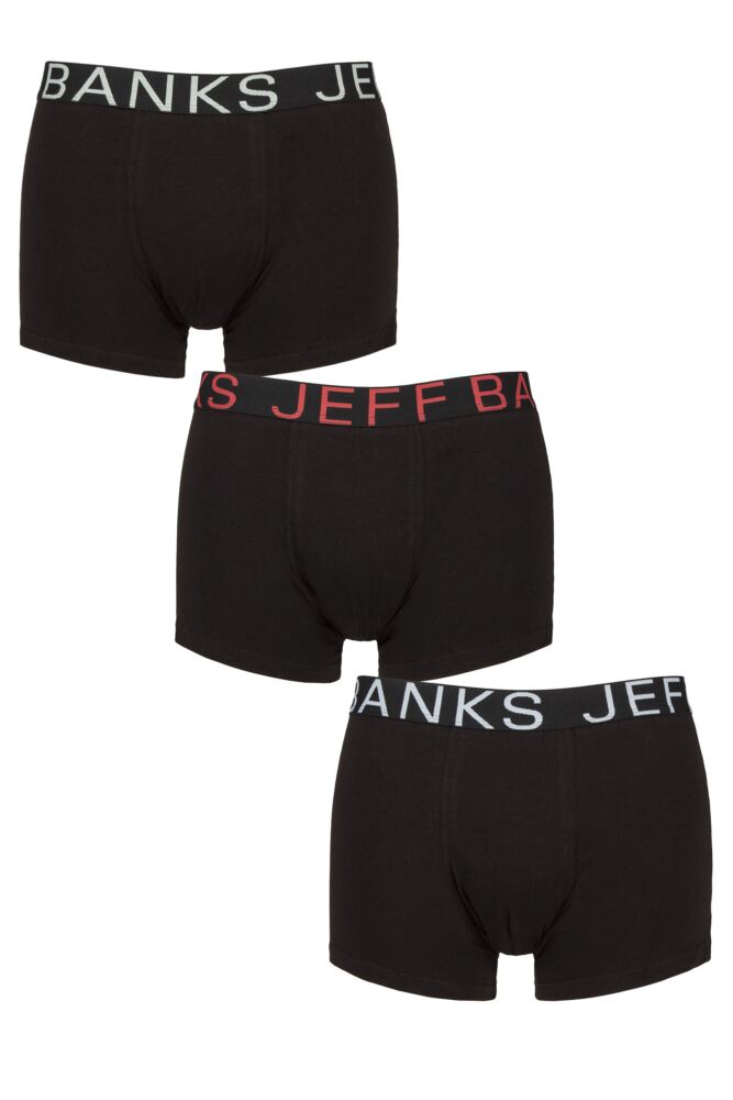Sockshop Jeff BanksMens Plain Cotton Trunks 3-Pack