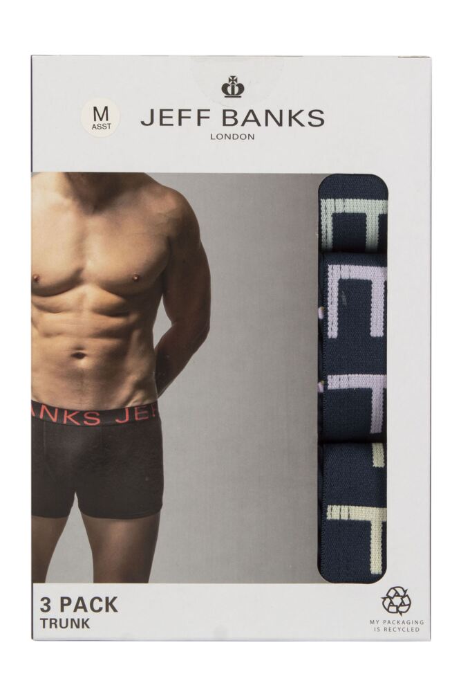 sockshop Jeff BanksMens Plain Cotton Trunks 3-Pack