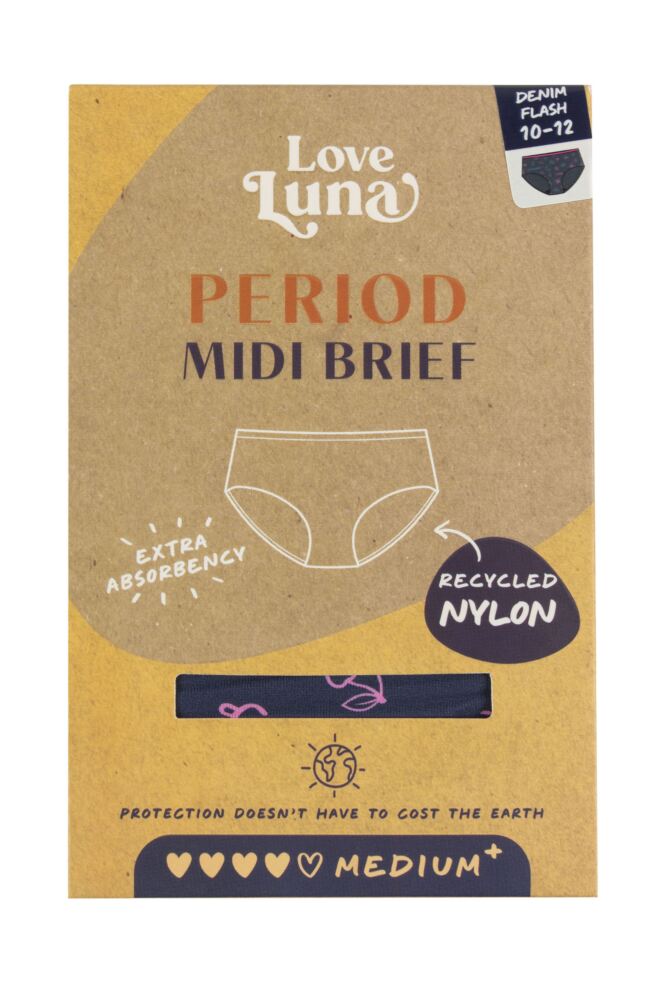 sockshop Love LunaWomens Period Midi Brief