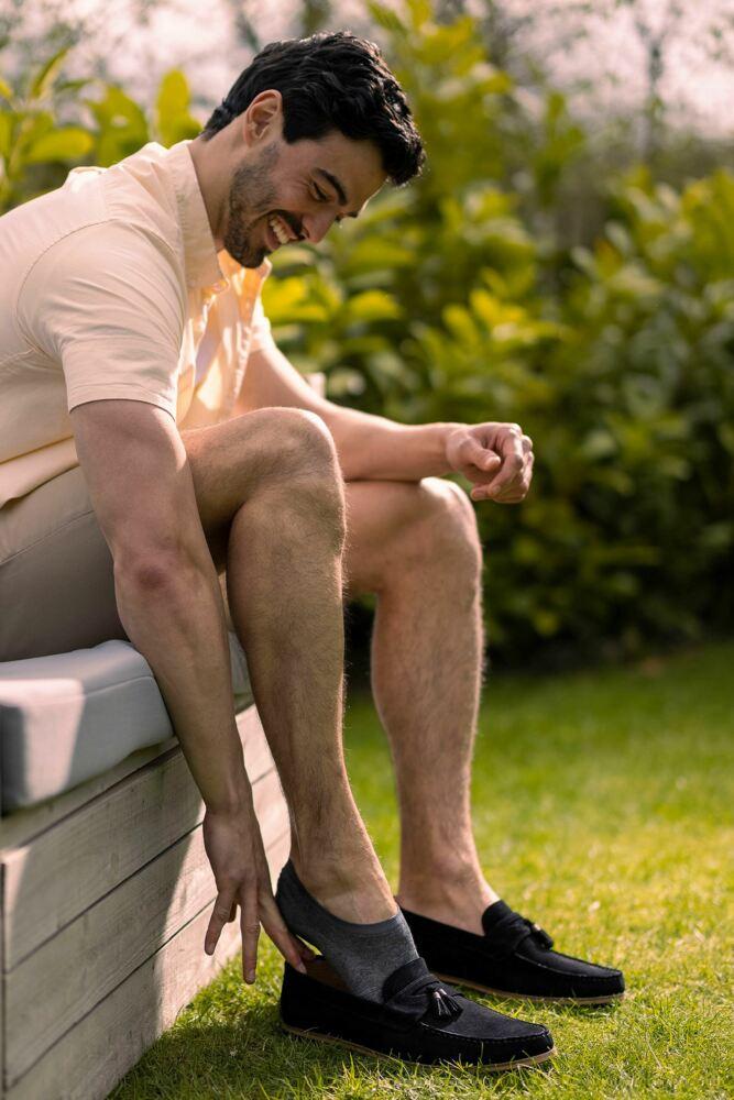 SOCKSHOP Mens Bamboo Plain Hi Cut Liners 3-Pair