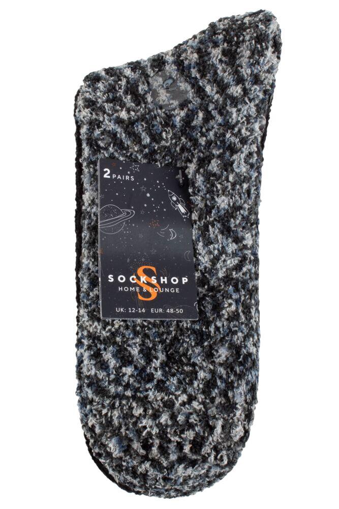 SOCKSHOP Mens Cosy Slipper Socks with Grip 2-Pair