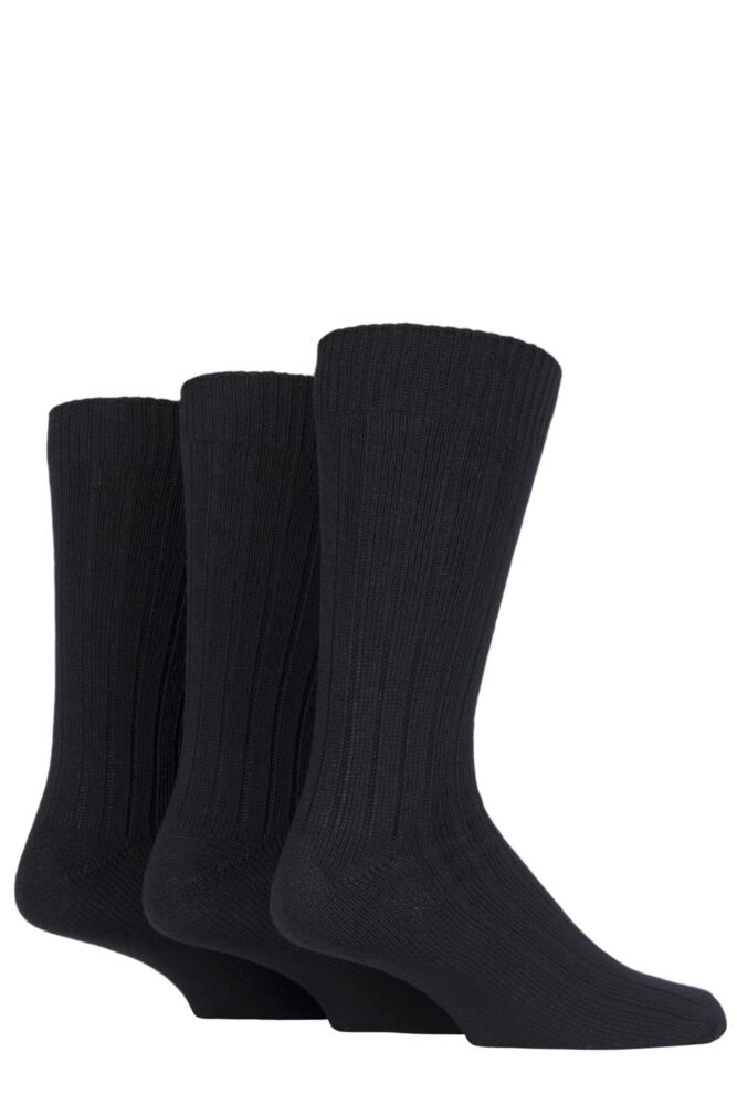 SOCKSHOP Mens Cotton Ribbed Socks 3-Pair