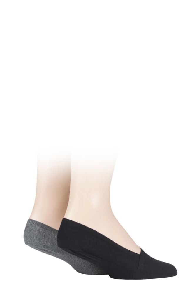 SOCKSHOP Mens Cotton Shoe Liners 2-Pair