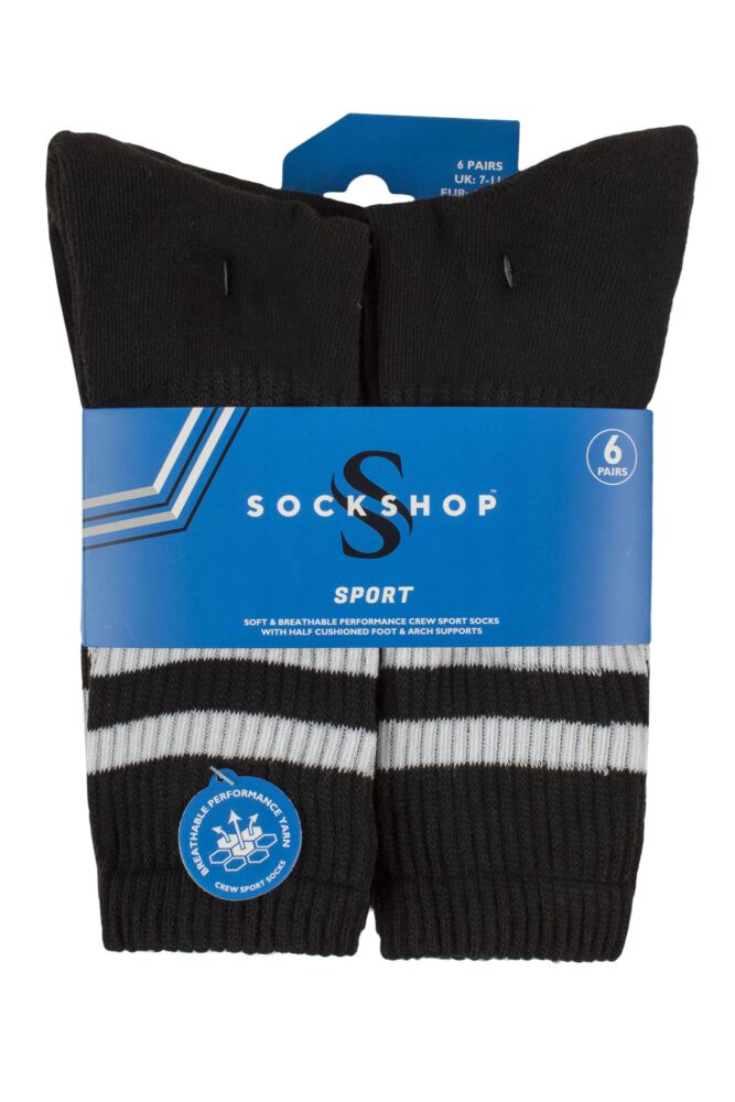 SOCKSHOP Mens Sport and Leisure Crew Socks 6-Pair
