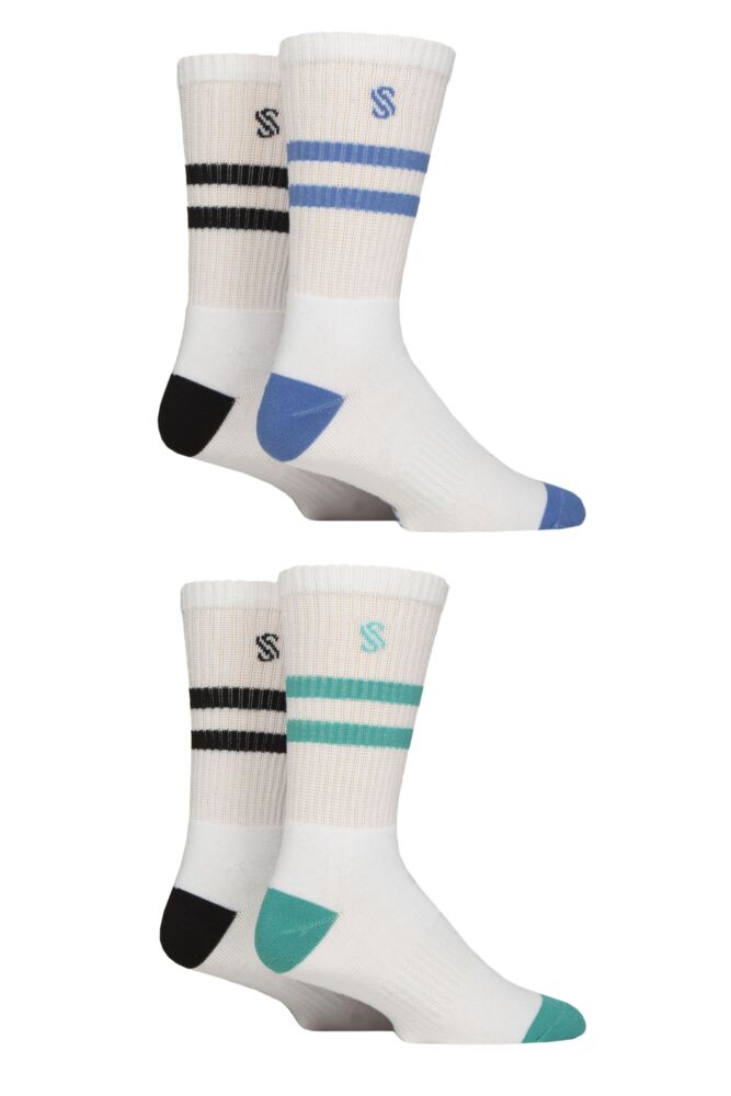 SOCKSHOP Mens Sport Performance Crew Socks 4-Pair