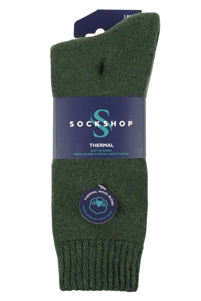 SOCKSHOP Mens Wool Blend Thermal Socks 3-Pair