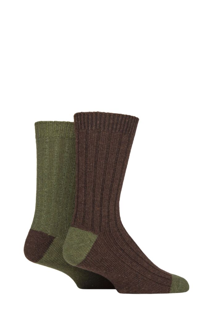 SOCKSHOP Mens Wool Mix Boot Socks 2-Pair