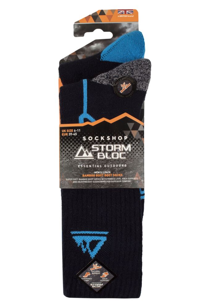 sockshop Storm BlocMens Bamboo Boot Socks 2-Pair
