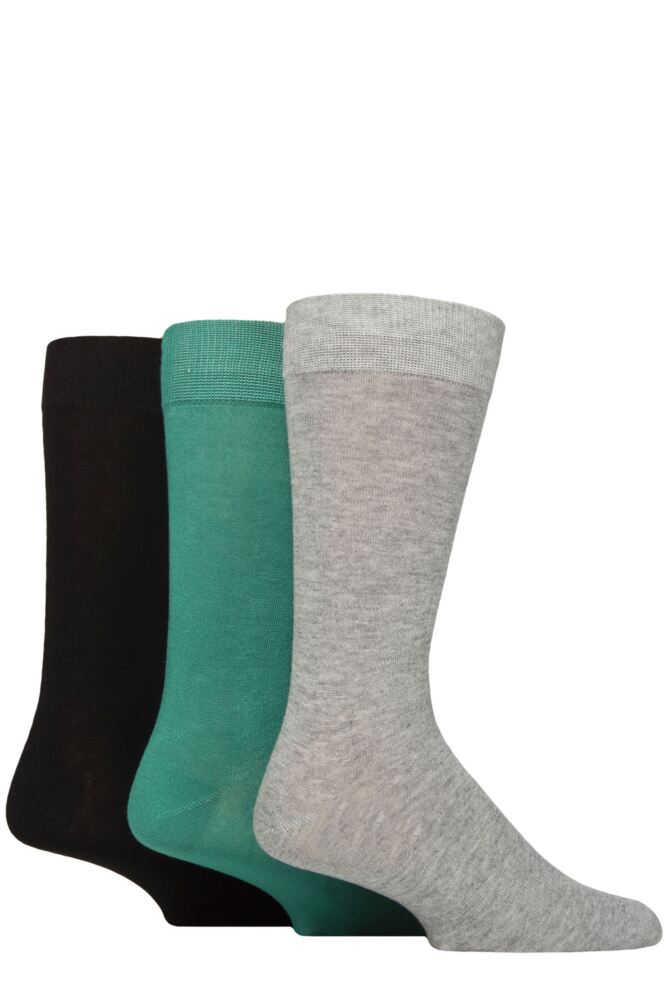Sockshop WildfeetMens Bamboo Plain Socks 3-Pair