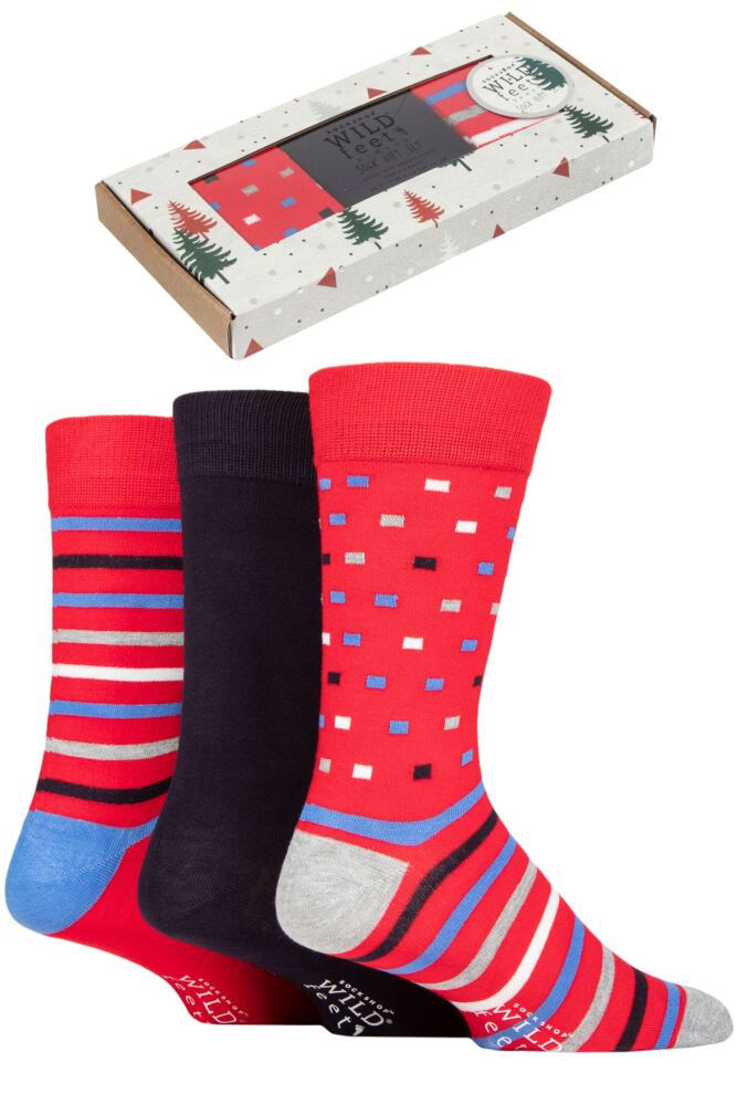 Sockshop WildfeetMens Bamboo Socks 3-Pair Gift Box