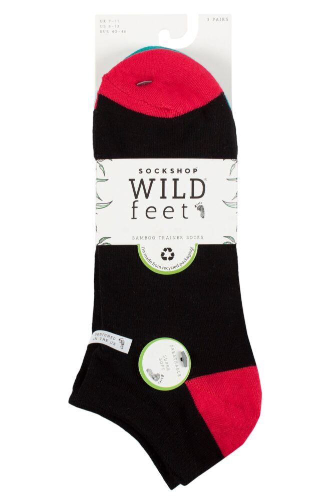 sockshop WildfeetMens Bamboo Trainer Socks 3-Pair