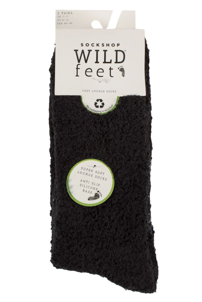 sockshop WildfeetMens Cosy Lounge Socks 2-Pair