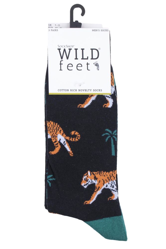 sockshop WildfeetMens Cotton Novelty Socks 3-Pair
