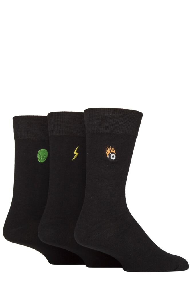 Sockshop WildfeetMens Embroidered Socks 3-Pair