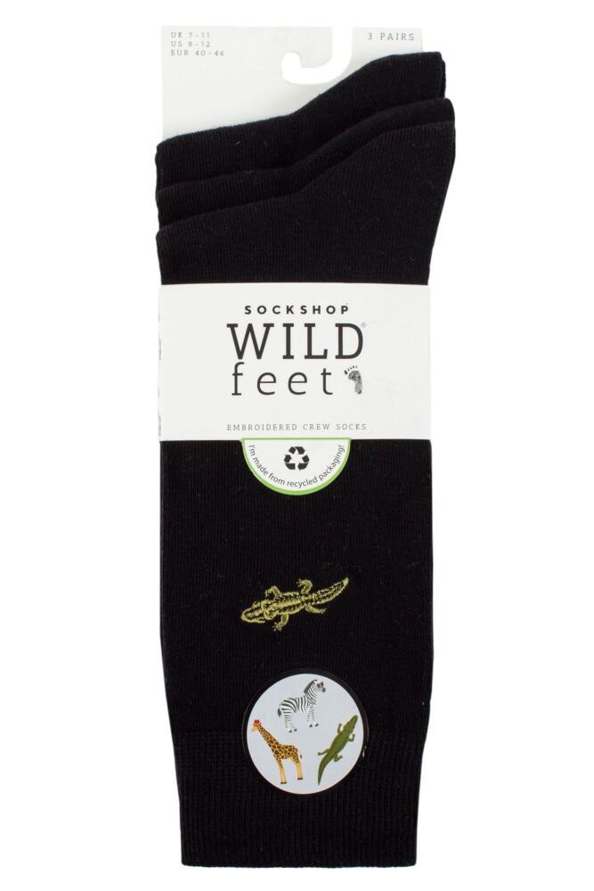 sockshop WildfeetMens Embroidered Socks 3-Pair