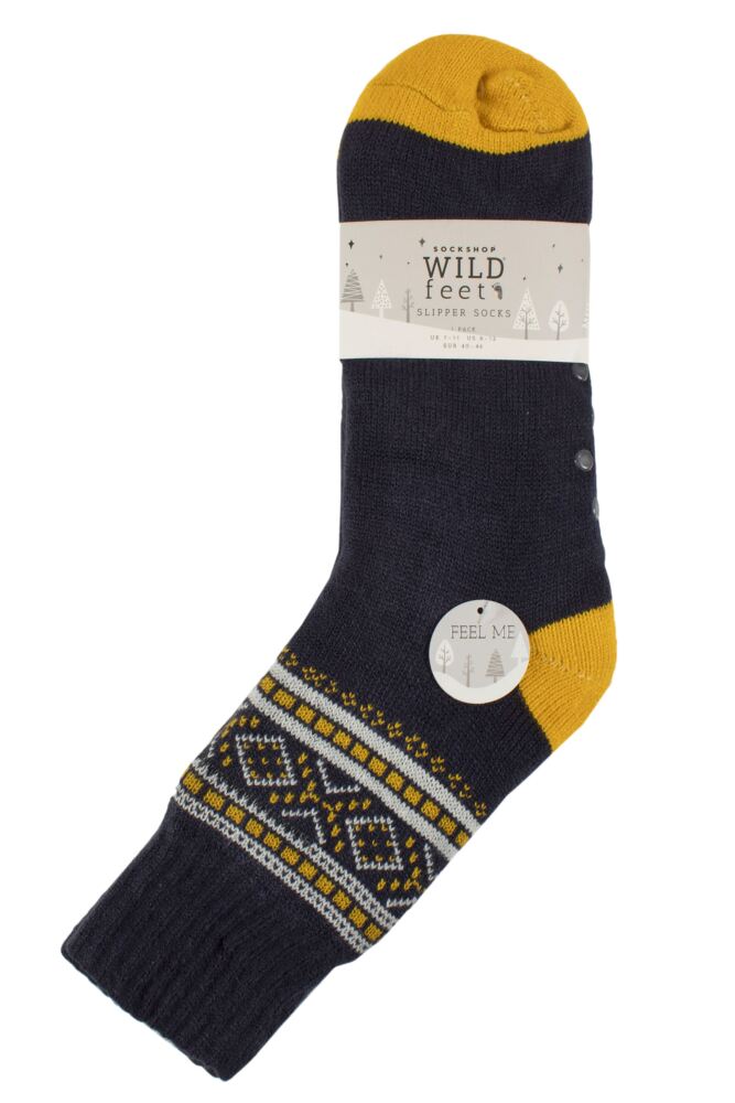 sockshop WildfeetMens Patterned Slipper Socks