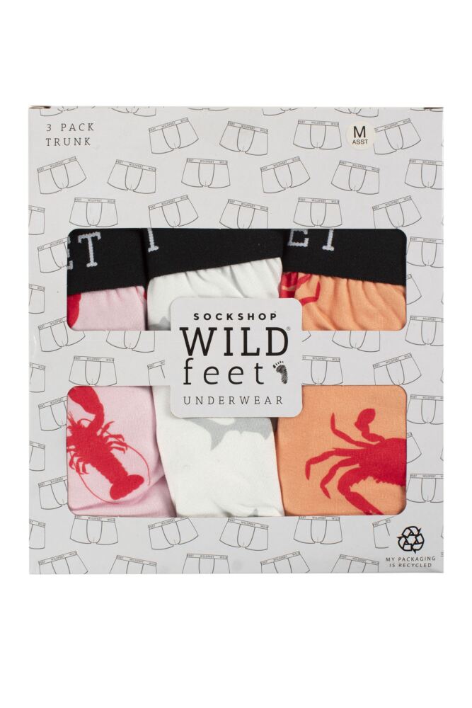 sockshop WildfeetMens Patterned Trunks 3-Pack