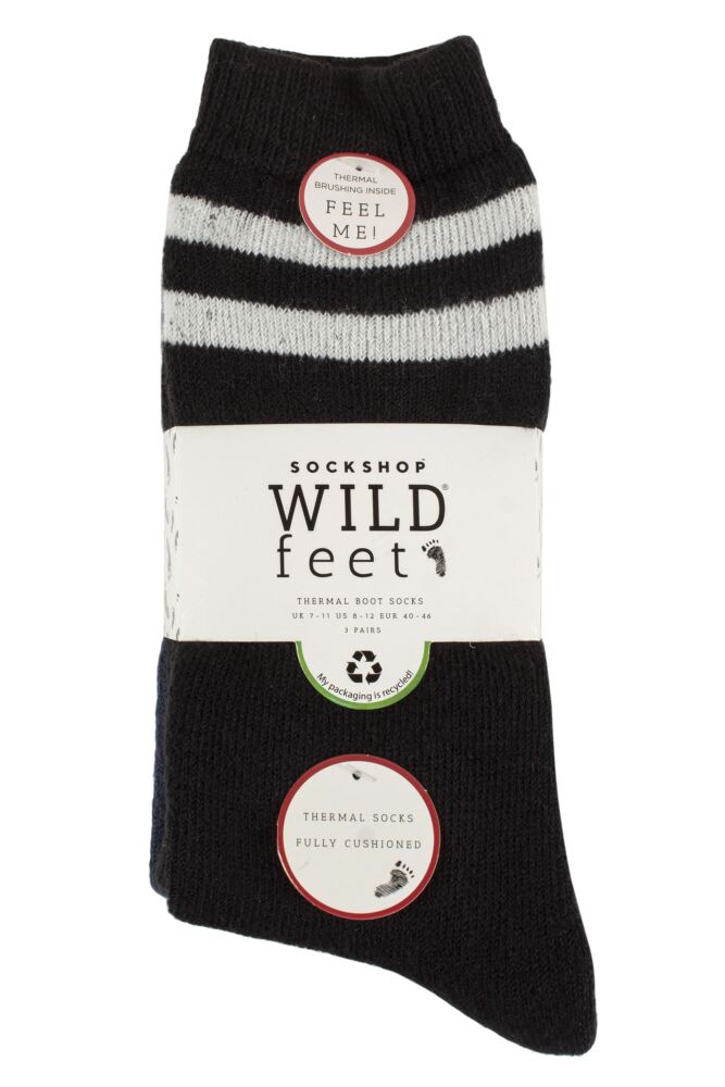 sockshop WildfeetMens Thermal Boot Socks 3-Pair