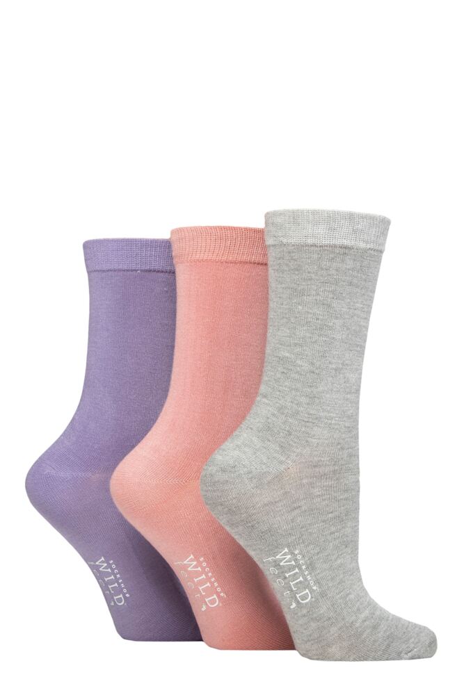 Sockshop WildfeetWomens Bamboo Plain Socks 3-Pair