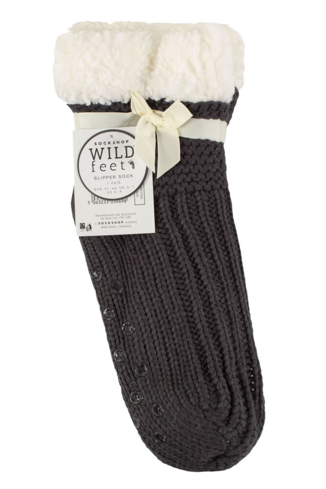 sockshop WildfeetWomens Fleece Lined Slippers