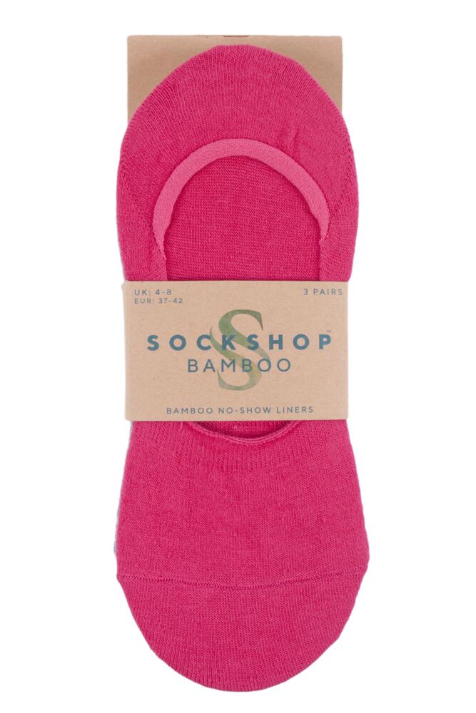 SOCKSHOP Womens Bamboo Fine High Cut Liners 3-Pair