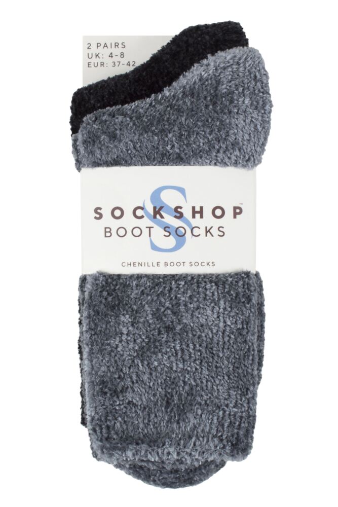 SOCKSHOP Womens Chenille Boot Socks 2-Pair