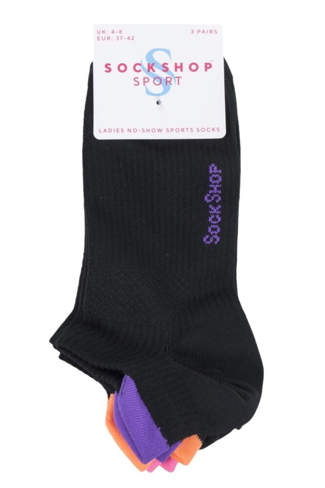 SOCKSHOP Womens No Show Sports Socks 3-Pair