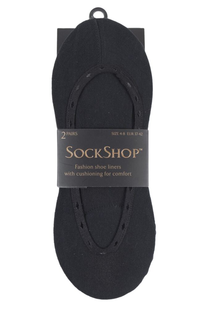 SOCKSHOP Womens Shoe Liners with Pad 2-Pair
