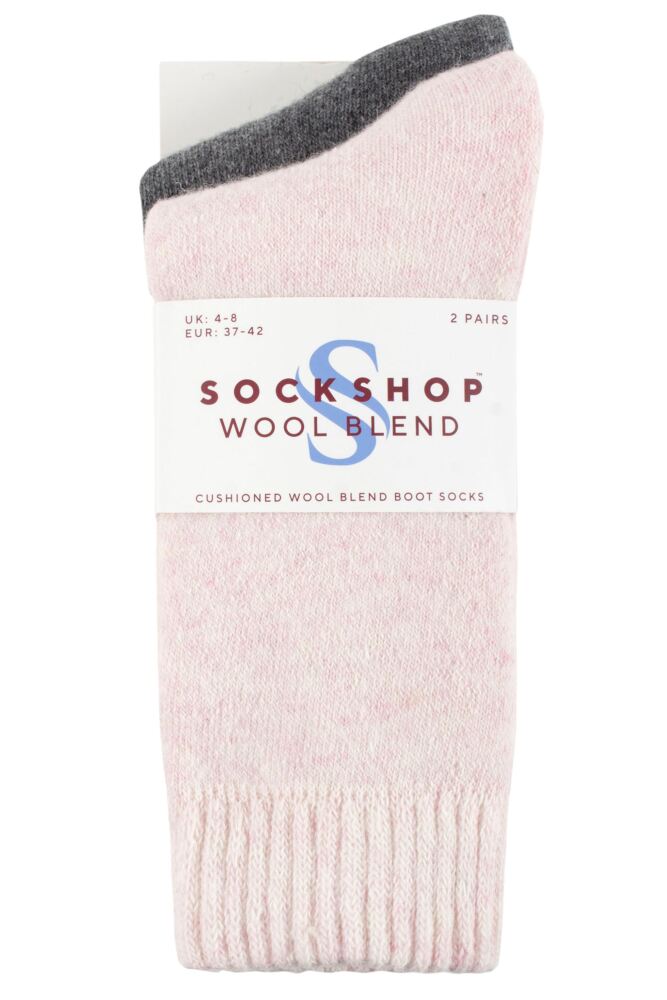 SOCKSHOP Womens Striped & Plain Boot Socks 2-Pair