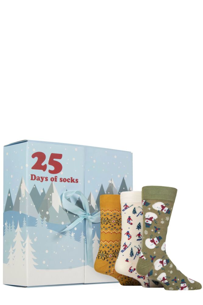 SOCKSHOP Mens and Womens Bamboo Christmas Advent Calendar - 25 Pair