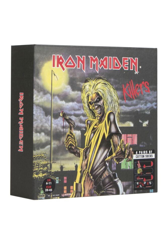 SOCKSHOP Mens and Womens Iron Maiden 'Killers' Cotton Socks 4-Pair Gift Box