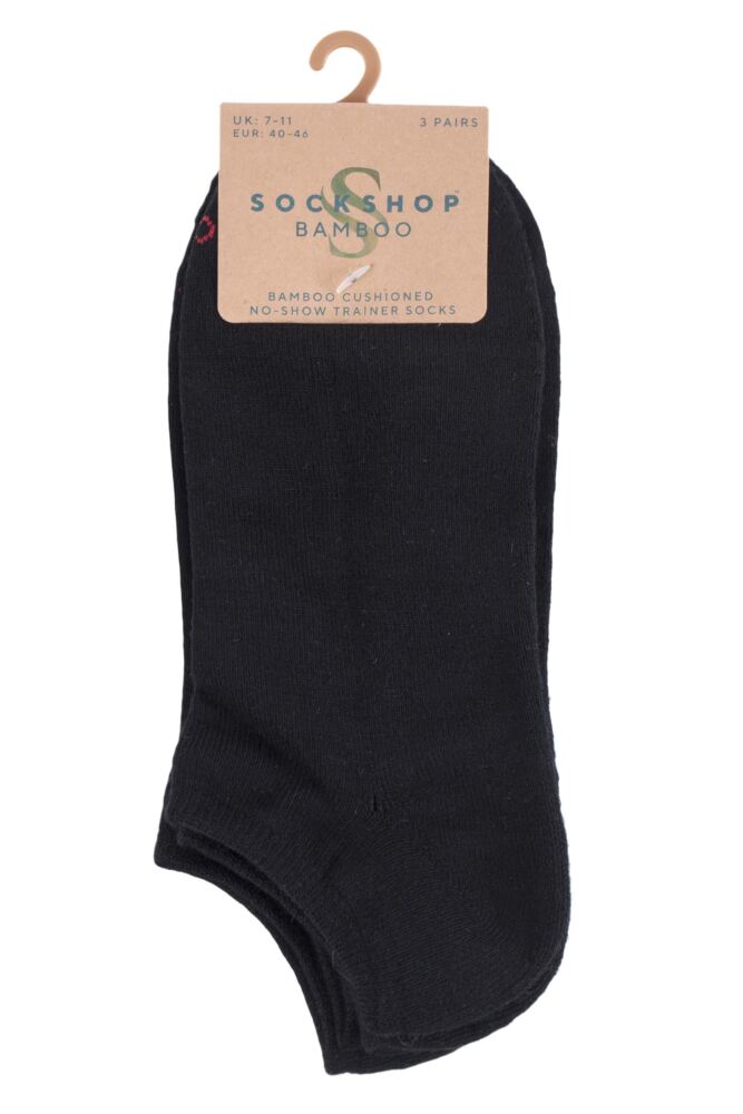 SOCKSHOP Mens Bamboo Cushioned Trainer Socks 3-Pair