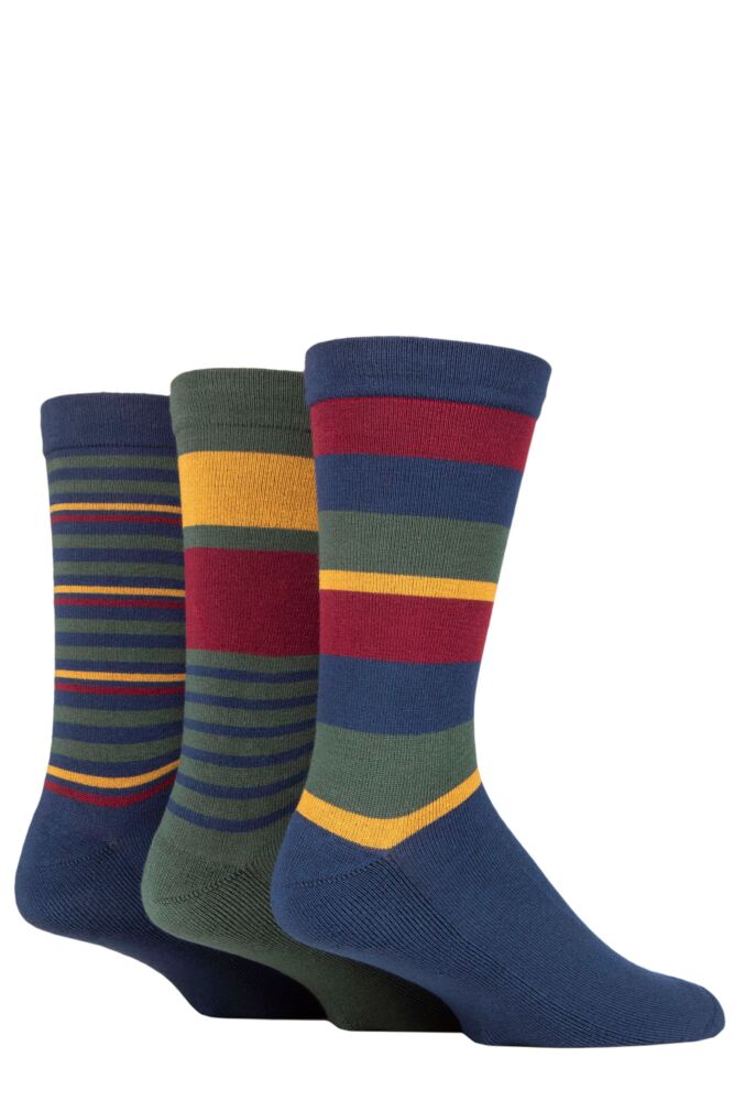 SOCKSHOP Mens Bamboo Half Cushion Socks With Comfort Cuff 3-Pair