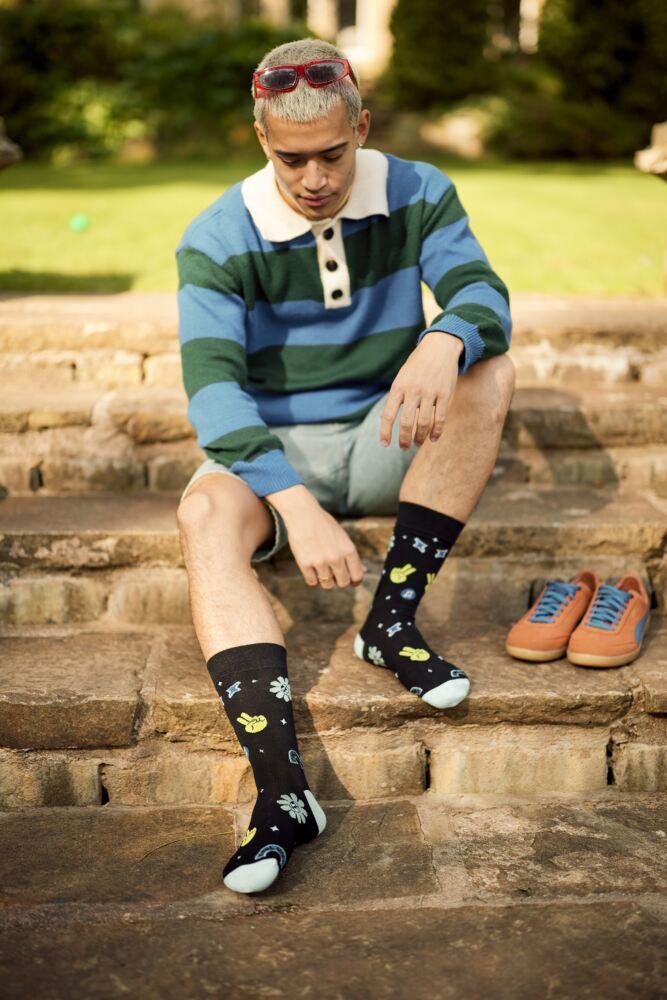 SOCKSHOP Mens Bamboo Plain Patterned Striped Heel & Toe Socks 3-Pair