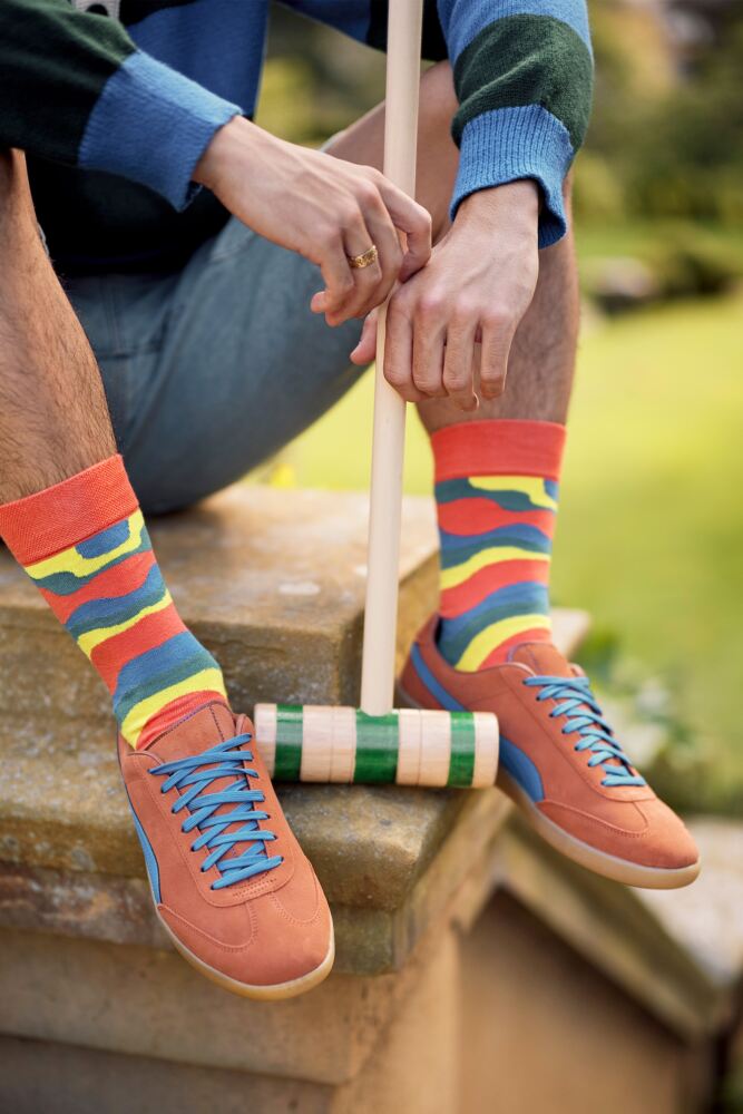 SOCKSHOP Mens Bamboo Plain Patterned Striped Heel & Toe Socks 3-Pair