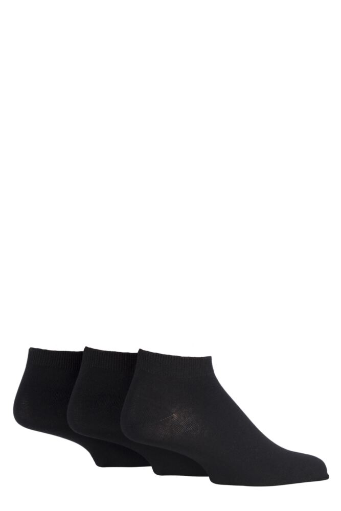 SOCKSHOP Mens Bamboo Plain & Patterned Trainer Socks With Smooth Toe Seams 3-Pair