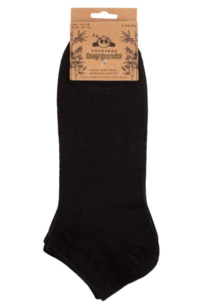 SOCKSHOP Mens Bamboo Plain & Patterned Trainer Socks with Smooth Toe Seams 3-Pair