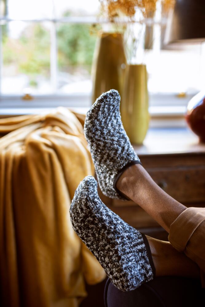 SOCKSHOP Mens Cosy Low Cut Slipper Socks With Grip 2-Pair