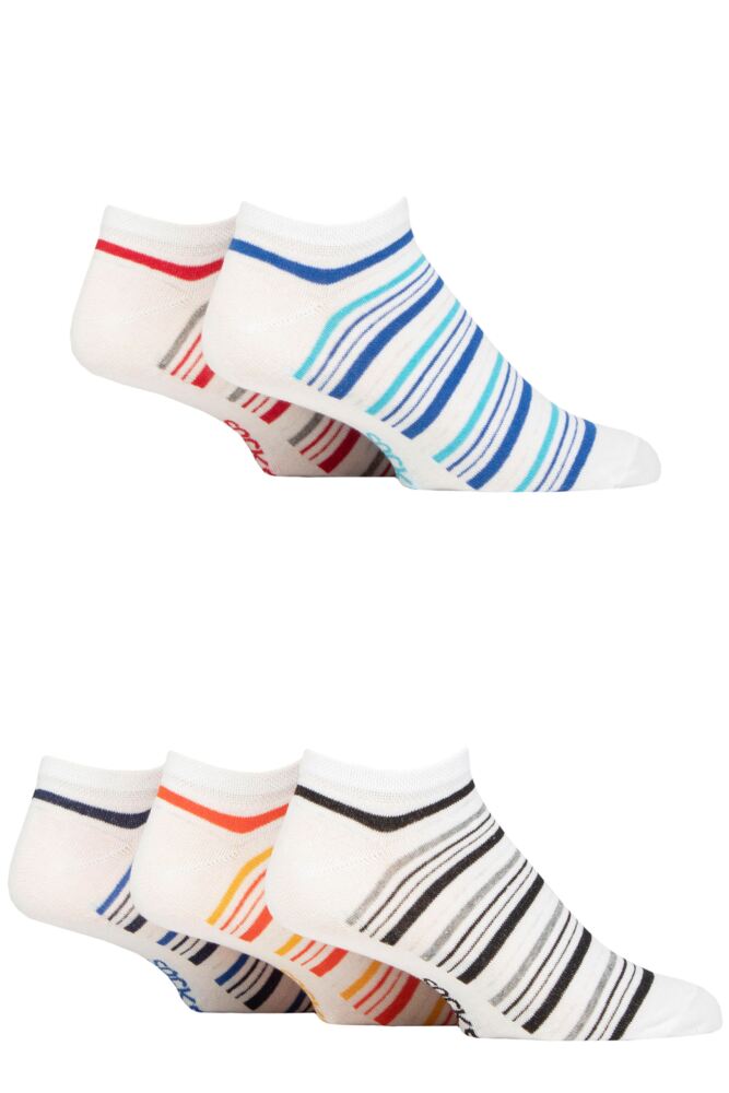 SOCKSHOP Mens Cotton Plain Striped Trainer Socks 5-Pair