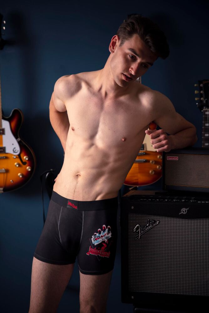 SOCKSHOP Mens Judas Priest 'British Steel' Boxer Shorts 2-Pack Gift Box