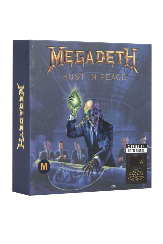 SOCKSHOP Mens Megadeth 'Rust in Peace' Boxer Shorts 2-Pack Gift Box